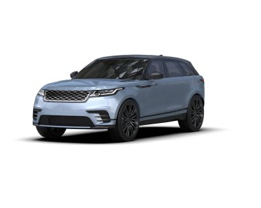 Modern lüks araba beyaz arka planda izole edilmiş - 3 boyutlu görüntüleme