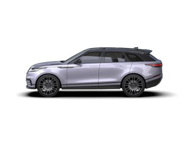 Beyaz arkaplandaki araba, 3 boyutlu görüntüleme.