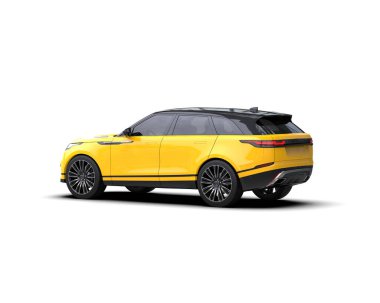 Beyaz arka planda modern SUV. 3d oluşturma