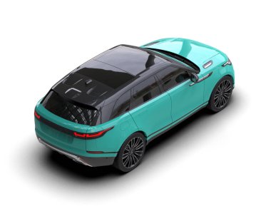 Araba beyaz arka planda izole edilmiş. modern premium - kenar görünüm