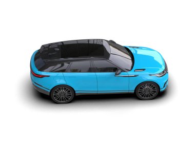 Modern araba arka planda izole edilmiş. 3D görüntüleme - illüstrasyon