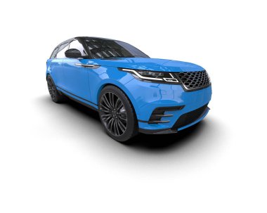 modern araba arka planda 3 boyutlu görüntüleme ile izole edildi - illüstrasyon