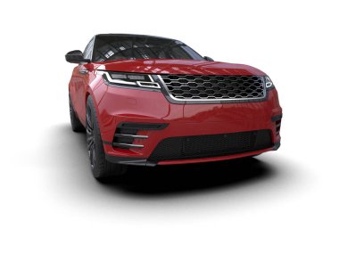 modern araba beyaz arka planda izole edildi. 3 boyutlu çizim - illüstrasyon