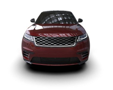 modern araba beyaz arkaplanda izole edilmiş 3 boyutlu görüntüleme