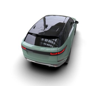 Beyaz arka planda modern elektrikli araba. 3d illüstrasyon