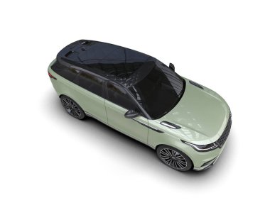 Aydınlık arkaplanda bir SUV aracının 3 boyutlu görüntüsü