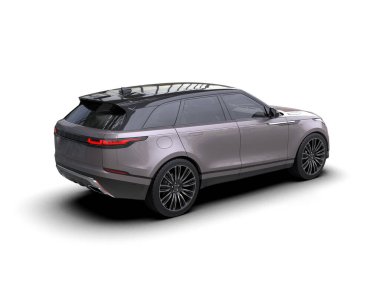 Beyaz arka planda bir cip arabası. 3d oluşturma.