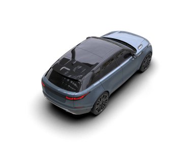 Beyaz arka planda modern şehir arabası. 3d illüstrasyon.