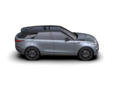 Bir markanın 3 boyutlu çizimi - beyaz izole edilmiş arka planda daha az genel bir araba