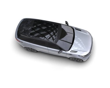 siyah modern araba - 3 boyutlu illüstrasyon