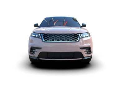 Kırpma yolu olan beyaz arka planda modern lüks bir araba. 3d oluşturma