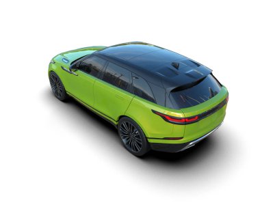 Bir arabanın 3 boyutlu çizimi - beyaz arkaplanda izole edilmiş jenerik araba