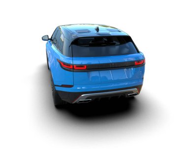 Beyaz arka planda modern lüks bir araba. 3d oluşturma