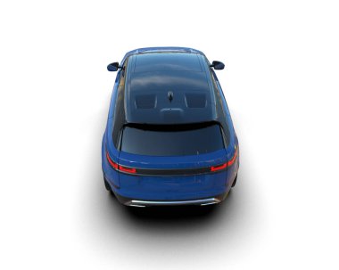 mavi araba üzerinde beyaz izole