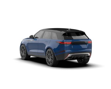 Arka planda izole edilmiş gerçekçi bir SUV aracı. 3D görüntüleme - illüstrasyon