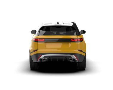 sarı modern araba - arka plan - 3 boyutlu görüntüleme