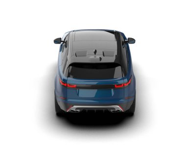 Siyah SUV beyaz arka planda. 3d oluşturma