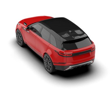 modern kırmızı SUV arabası beyaz arkaplanda izole edildi