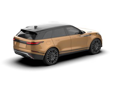 beyaz arka planda modern araba 3 boyutlu görüntüleme - 3 boyutlu