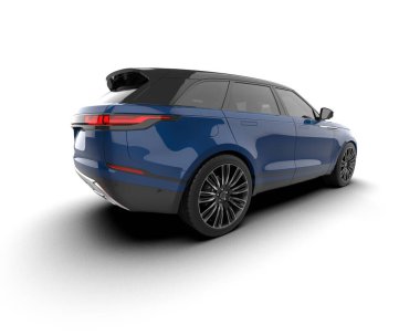 Beyaz arka planda bir araba. - Araba. 3d oluşturma.