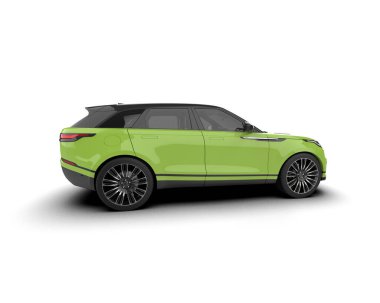 Beyaz arka planda üç boyutlu bir araba çizimi. araba konsepti