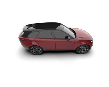 modern kırmızı SUV arabası beyaz arkaplanda izole edildi