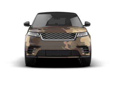 modern araba beyaz arkaplanda yansıma ile izole edildi