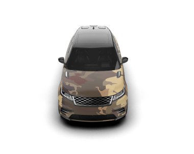 Modern araba beyaz arka planda izole edilmiş. 3d illüstrasyon