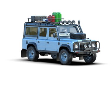 Modern araba beyaz arka planda izole edilmiş. 3d illüstrasyon.