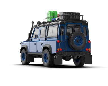 Mavi bir SUV 3D görüntüleme