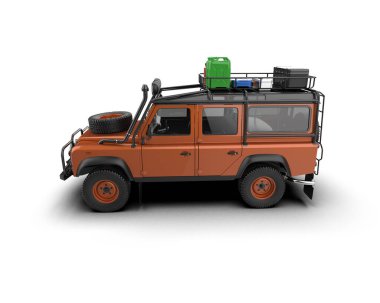 Römorklu turuncu kamyon