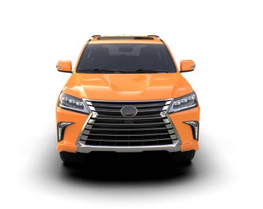 Boş ekranlı modern cip arabası. 3d oluşturma