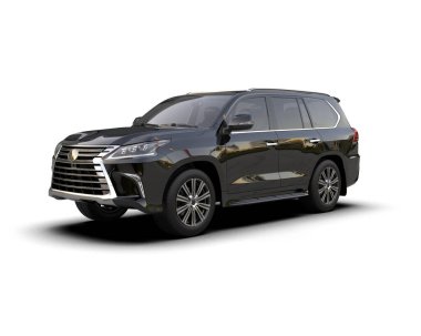 modern SUV aracı kırpma yolu ile beyaz arka planda izole edildi. 3d oluşturma