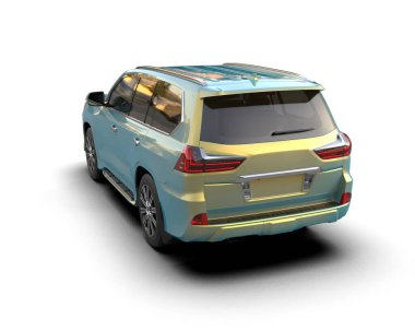 beyaz arkaplandaki SUv 3d oluşturma