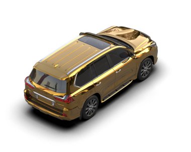 Beyaz arka planda lüks bir araba