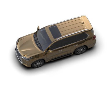 Beyaz arkaplanda yansıması olan 3 boyutlu bir araba.