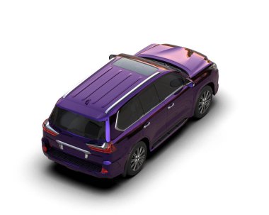 Modern şehir arabası izole edilmiş. 3d oluşturma.