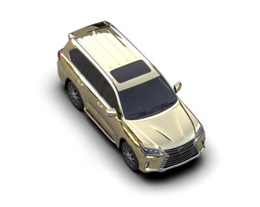 Araba beyaz arka planda izole edilmiş. 3d görüntüleme - resim