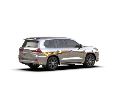 Beyaz arka planda lüks bir araba. 3d oluşturma