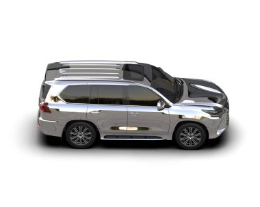 Gri arka planda beyaz modern araba