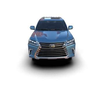 Toyota City SUV arabası beyaz arka planda. 3d oluşturma