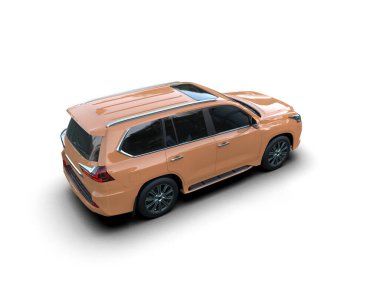 Beyaz arka planda bir araba. 3D görüntüleme - araba