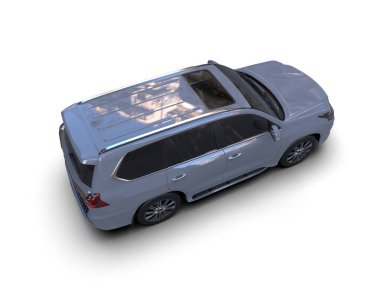 modern araba gri arka planda izole edildi