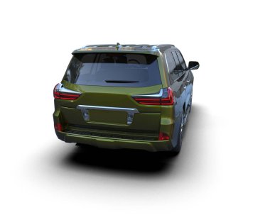 modern şehir otomobili gölgeli beyaz arka planda 3D görüntüleme