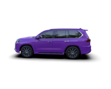 modern araba kırpma yolu ile beyaz arka planda izole edildi. resimleme