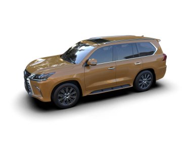 Araba beyaz arka planda izole edilmiş. 3d oluşturma