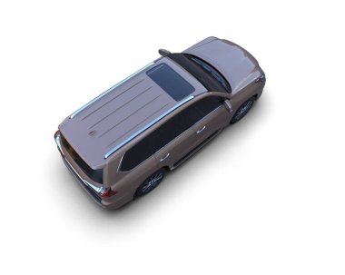 Araba beyaza. izole edilmiş 3d illüstrasyon