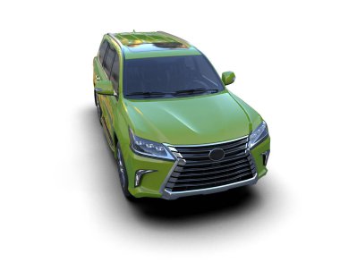 Modern şehir arabası arka planda izole edilmiş. Kırpma yolu ile 3d oluşturma.