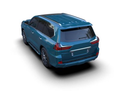 modern araba beyaz arka planda izole edildi. 3 boyutlu çizim - illüstrasyon