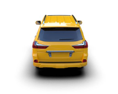 beyaz arkaplanda gerçekçi bir araba